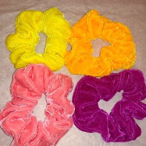 Sunset Velvet Scrunchies Set